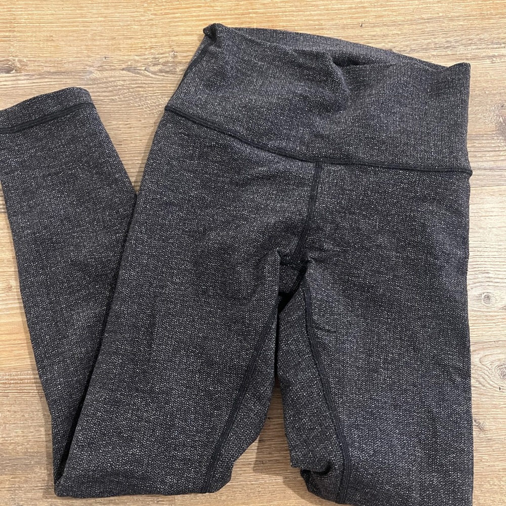 Lululemon Wunder Under High-Rise, Knit Brushed Luon Black Heathered Black